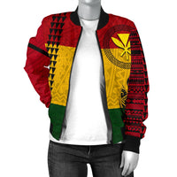 Hawaii Kanaka Flag Polynesian Women's Bomber Jacket - Polynesian Pride