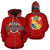 Tonga All Over Zip up Hoodie Red Unisex Red - Polynesian Pride