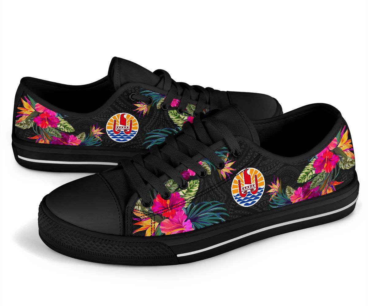 French Polynesia Low Top Shoe - Hibiscus Polynesian Pattern - Polynesian Pride