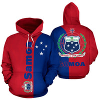 Samoa Polynesian All Over Hoodie Shoulder Style Unisex Red - Polynesian Pride