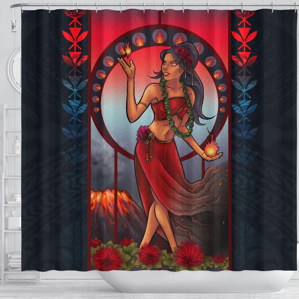 Polynesian Hawaii Shower Curtain - Pele Hawaiian Girl - Polynesian Pride