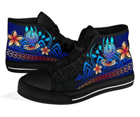 Tahiti High Top Shoes Blue - Vintage Tribal Mountain - Polynesian Pride