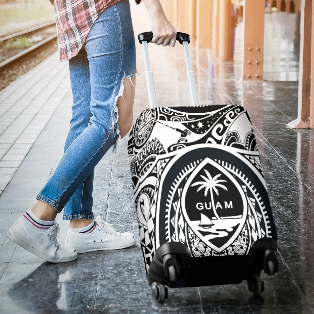 Polynesian Luggage Covers - Guam Flag, Seal with Maui Moana Tattoo - Polynesian Pride