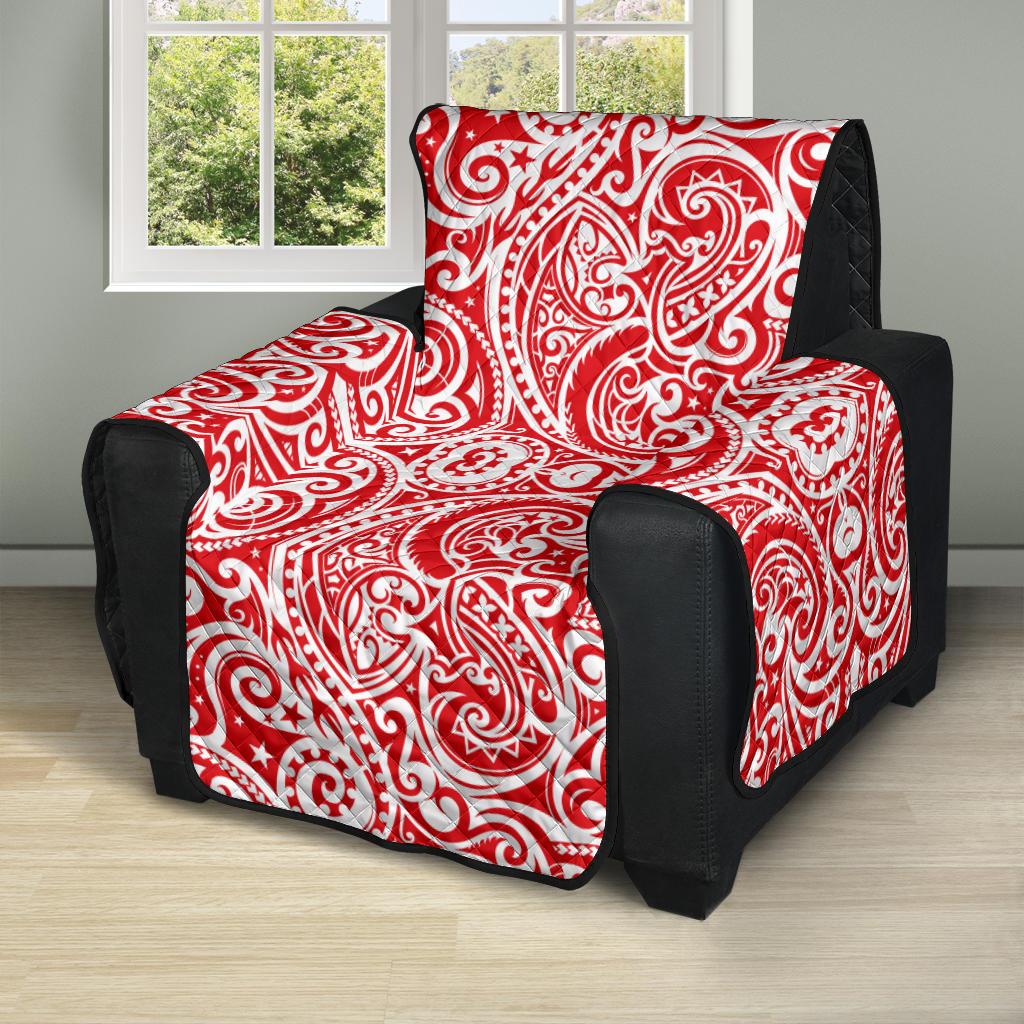 Tonga Chair Sofa Protector - Red Color Patterns - Polynesian Pride