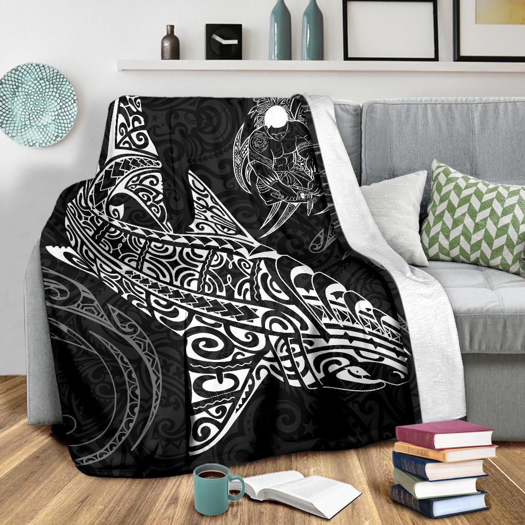 Shark Polynesian Blanket - Polynesian Tattoo Black - Polynesian Pride
