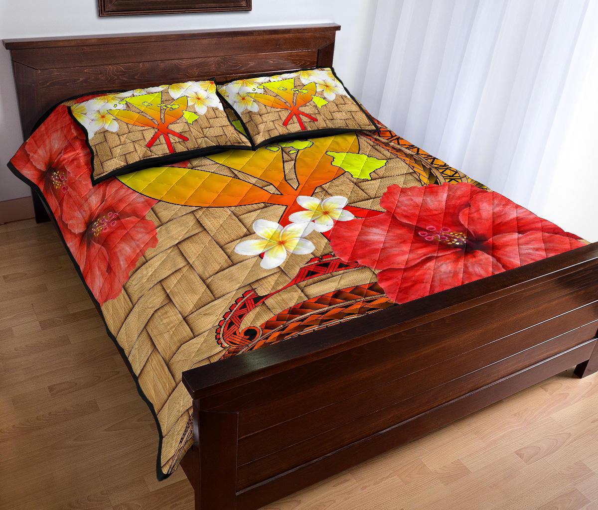 Hawaii Lauhala Kanaka Polynesian Quilt Bed Set - Polynesian Pride