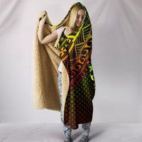 Polynesian Cook Islands Hooded Blanket - Reggae Vintage Polynesian Patterns - Polynesian Pride