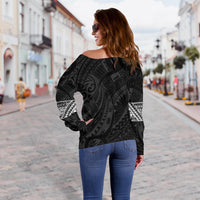 Polynesian Tattoo Off Shoulder Sweater White - Custom Version K4 - Polynesian Pride