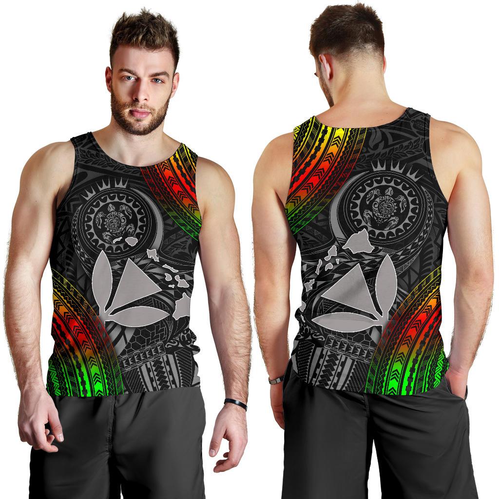 Hawaii Polynesian Men's Tank Top - Kanaka Maoli Hawaiian Map Black - Polynesian Pride
