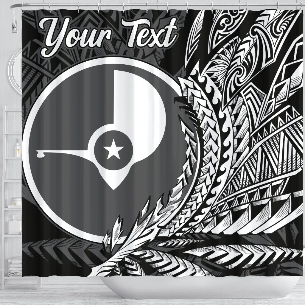 Yap State Shower Curtains - Custom Personalised Wings Style - Polynesian Pride