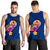 Tahiti Polynesian Men's Tank Top - Floral With Seal Blue Blue - Polynesian Pride