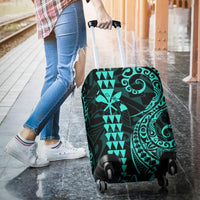 Kanaka Map Turquoise Polynesian Luggage Covers - Polynesian Pride