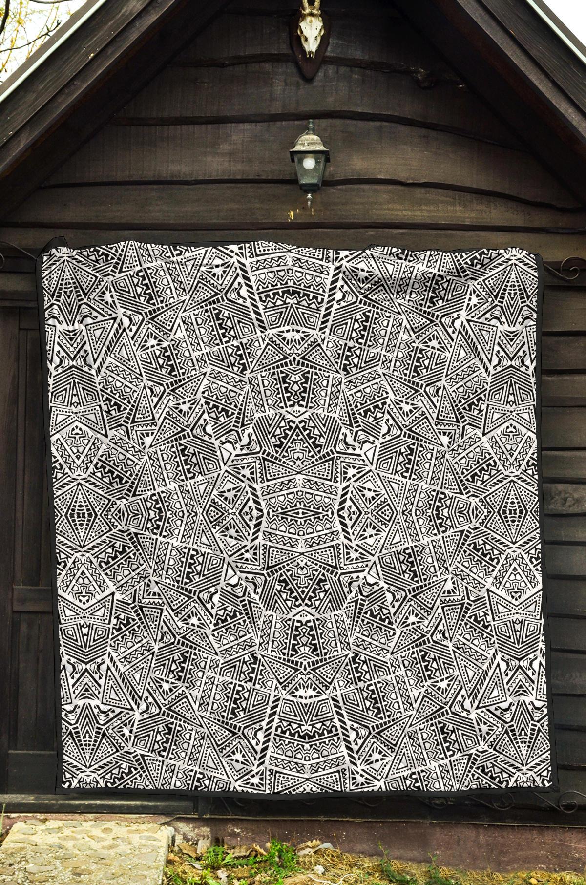 Polynesian Premium Quilt White And Black - Polynesian Pride