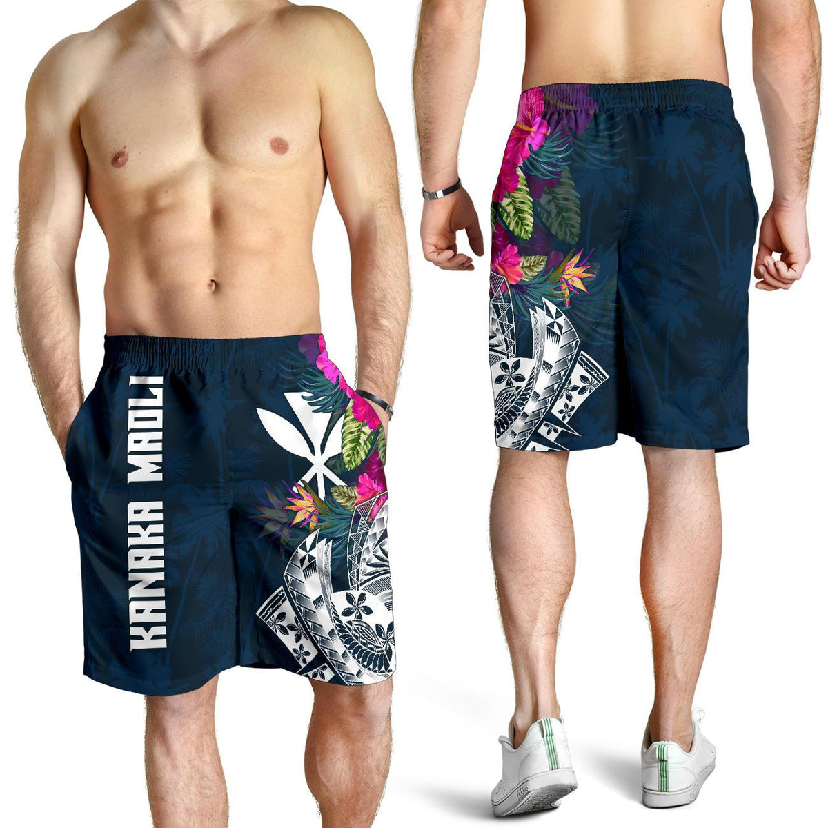Hawaii Men's Shorts - Polynesian Hibiscus with Summer Vibes - Polynesian Pride