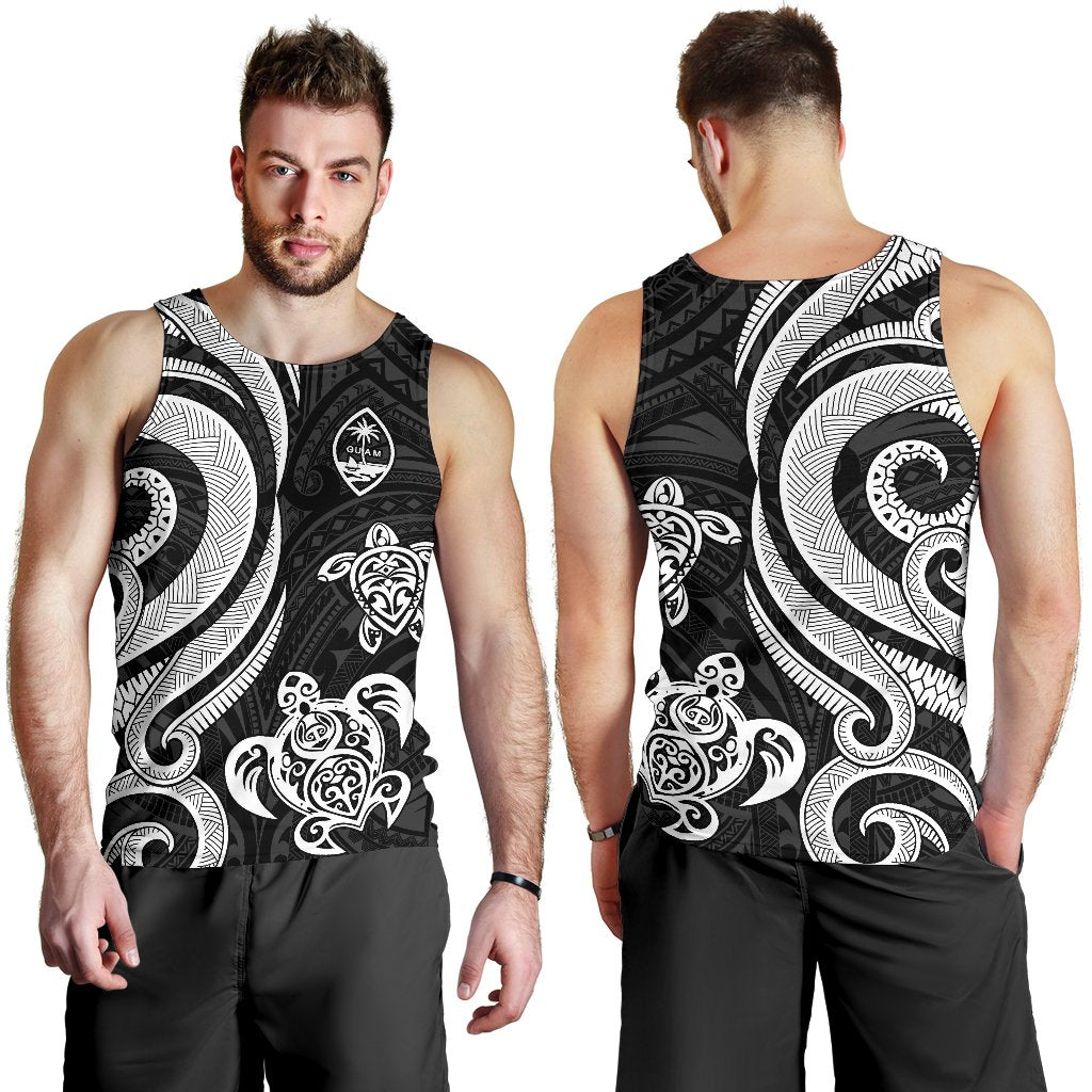 Guam Men's Tank Top - White Tentacle Turtle - Polynesian Pride