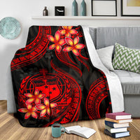 Samoa Polynesian Premium Blanket - Red Plumeria - Polynesian Pride