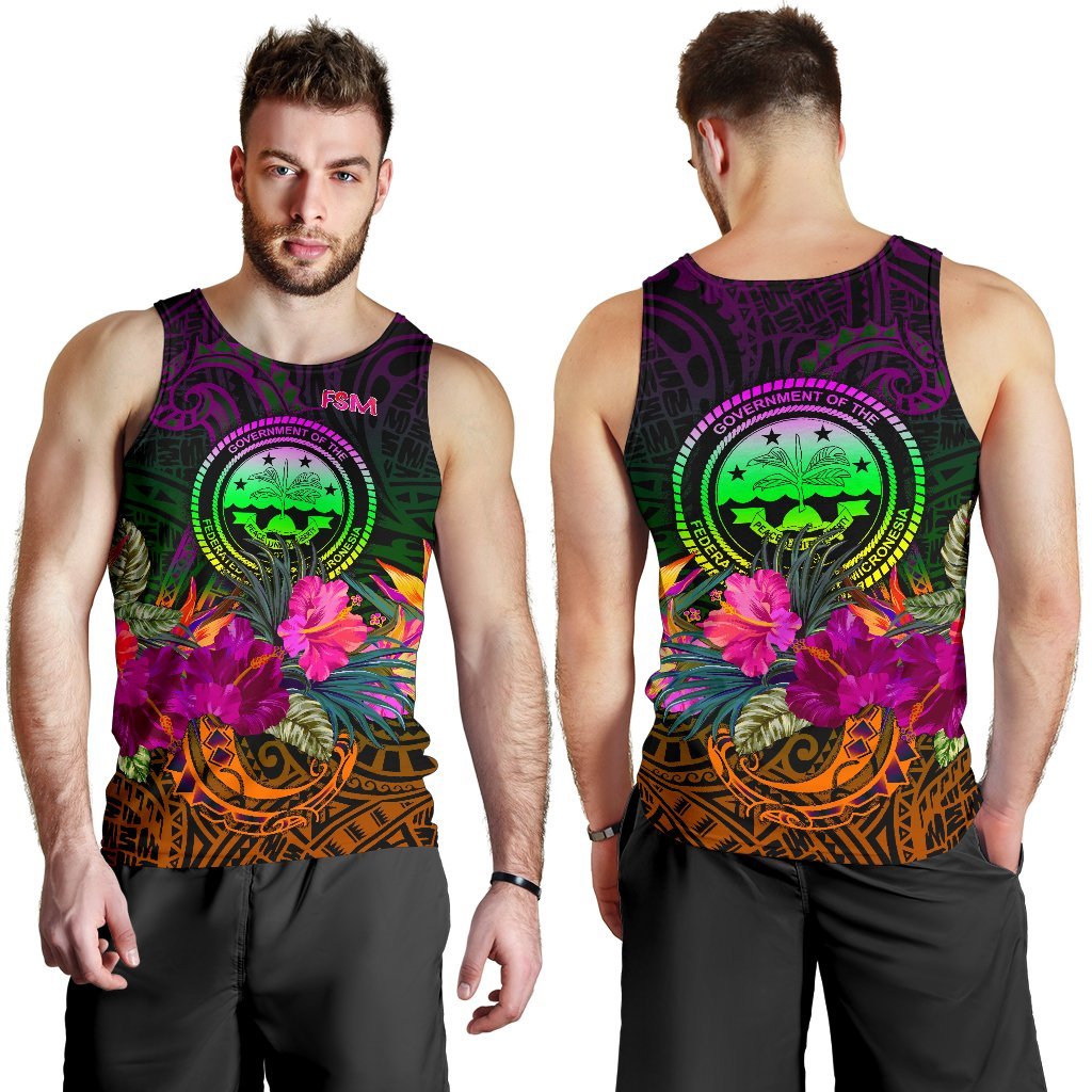 Federated States of Micronesia Men's Tank Top - Summer Hibiscus - Polynesian Pride