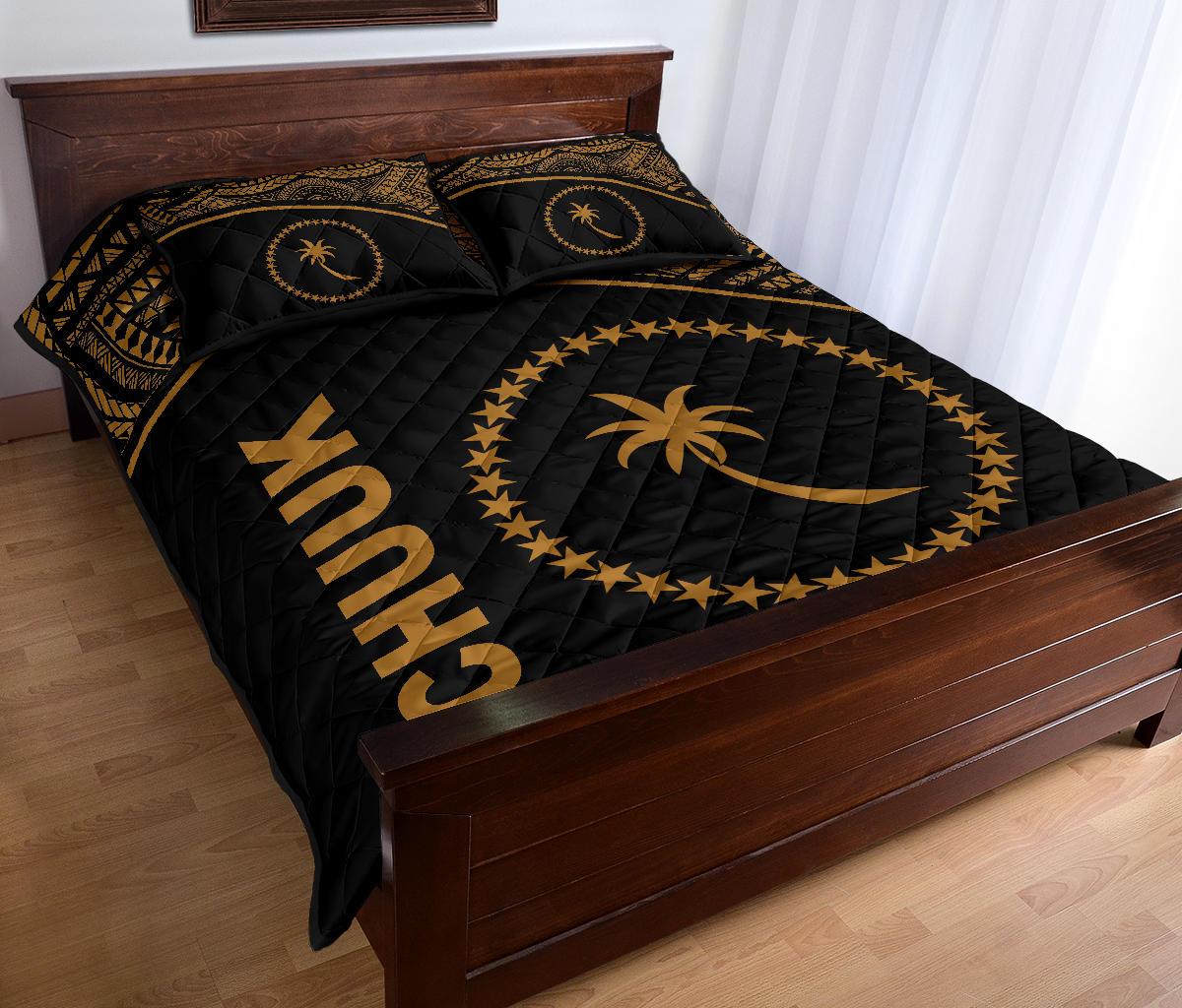 Chuuk Quilt Bed Set - Chuuk Flag Curve Version - Polynesian Pride