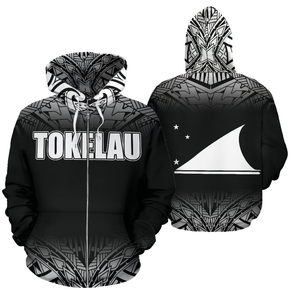 Tokelau All Over Zip up Hoodie Fog Black Style Unisex Black - Polynesian Pride