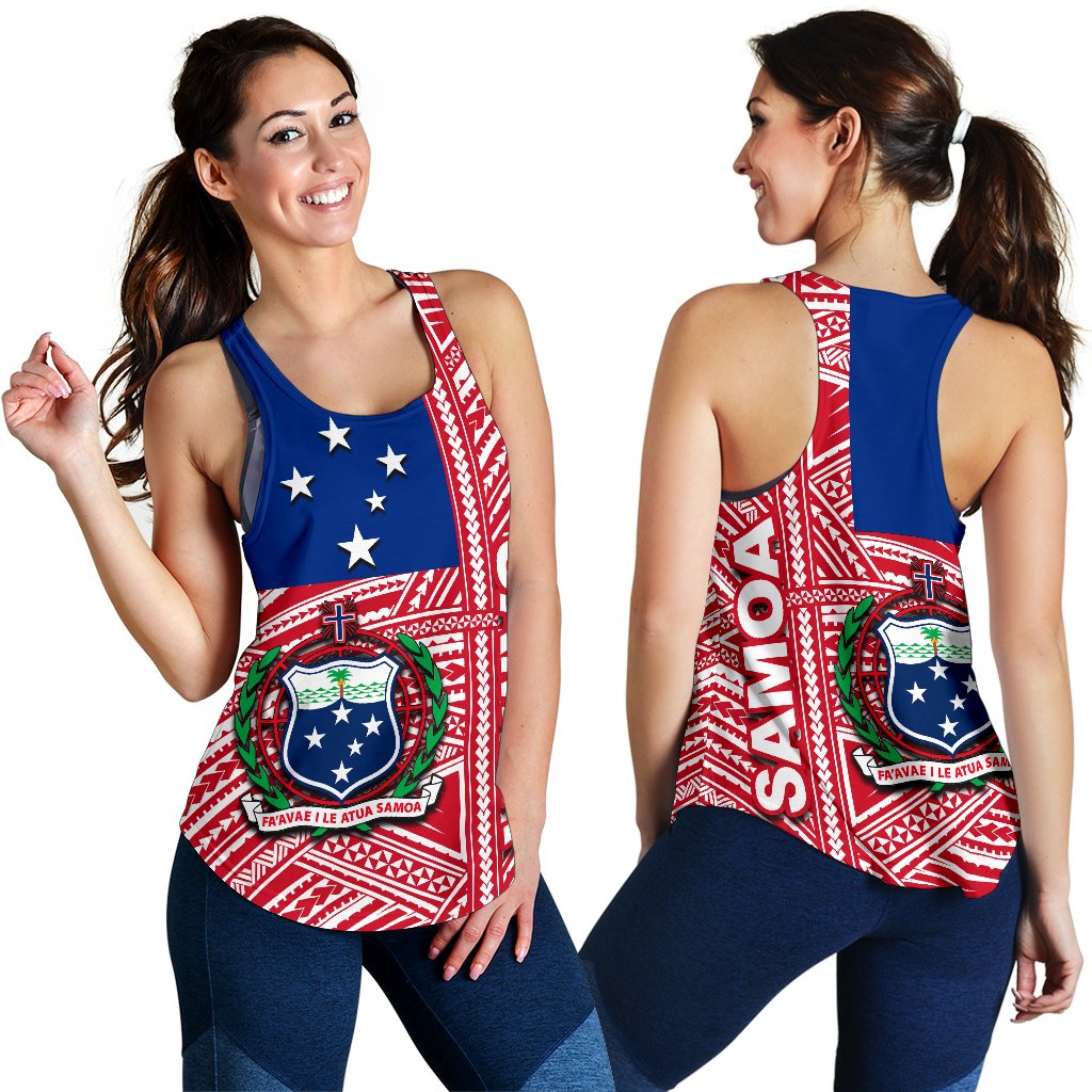 Samoa Flag Polynesian Women's Racerback Tank - Polynesian Pride