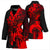 Guam Women's Bathrobe - Hibiscus And Wave Red - Polynesian Pride