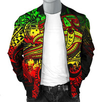 Samoa Men's Bomber Jacket - Reggae Shark Polynesian Tattoo - Polynesian Pride