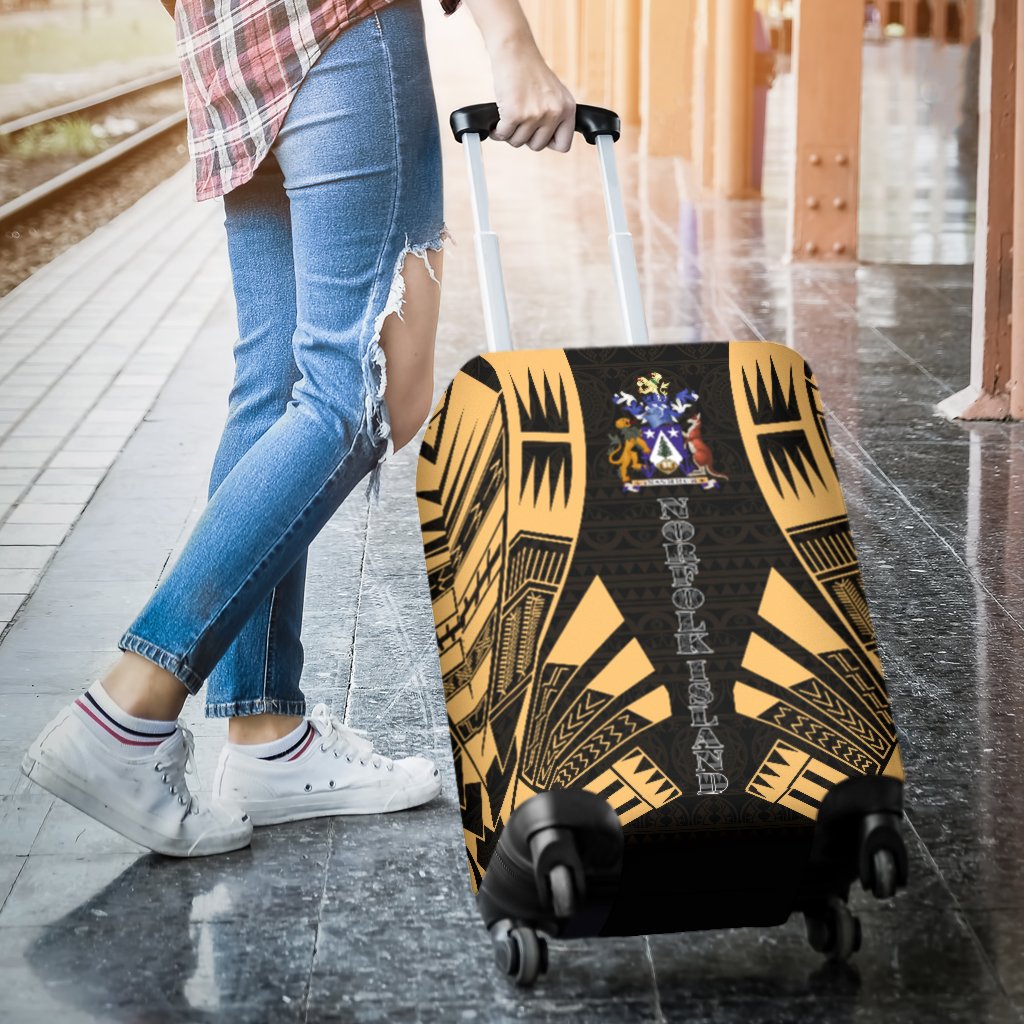 Norfolk Island Luggage Cover - Polynesian Tattoo Gold - Polynesian Pride