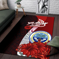 Federated States Of Micronesia Polynesian Area Rug - Coat Of Arm With Hibiscus - Polynesian Pride