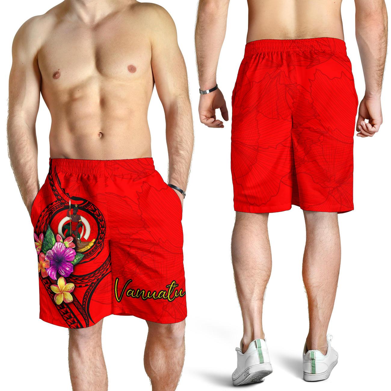vanuatu-polynesian-mens-shorts-floral-with-seal-red