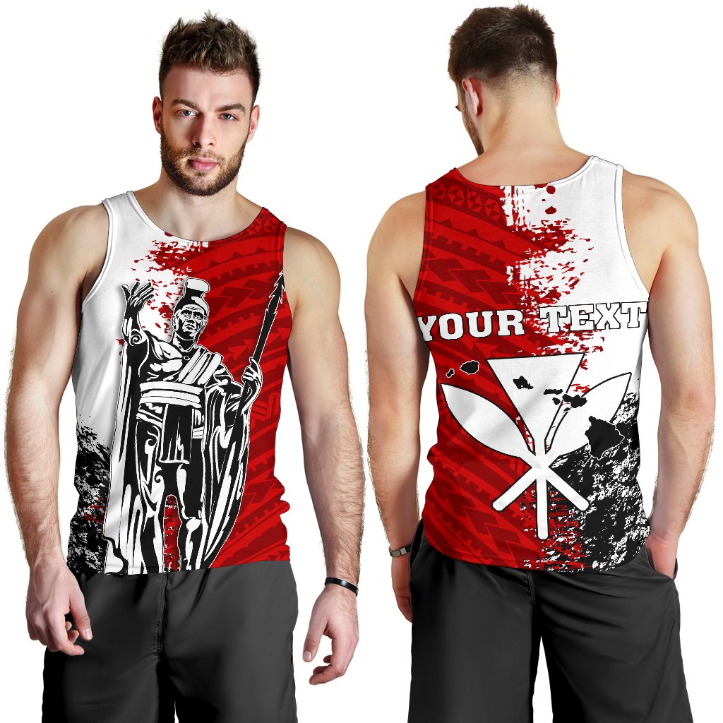 Hawaii King Polynesian Men's Tank Top - Sonic Style Red - Polynesian Pride