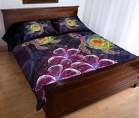 Hawaii Galaxy Turtle Hibiscus Quilt Bed Set - Polynesian Pride