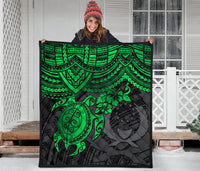 Pohnpei Polynesian Premium Quilt - Polynesian Green Turtle - Polynesian Pride