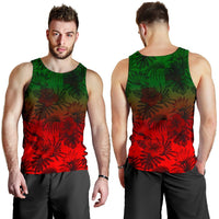 Polynesian Men's Tank Top - Red Hibiscus Patterns - Polynesian Pride