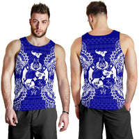 Tonga Polynesian Men Tank Top Map Blue - Polynesian Pride