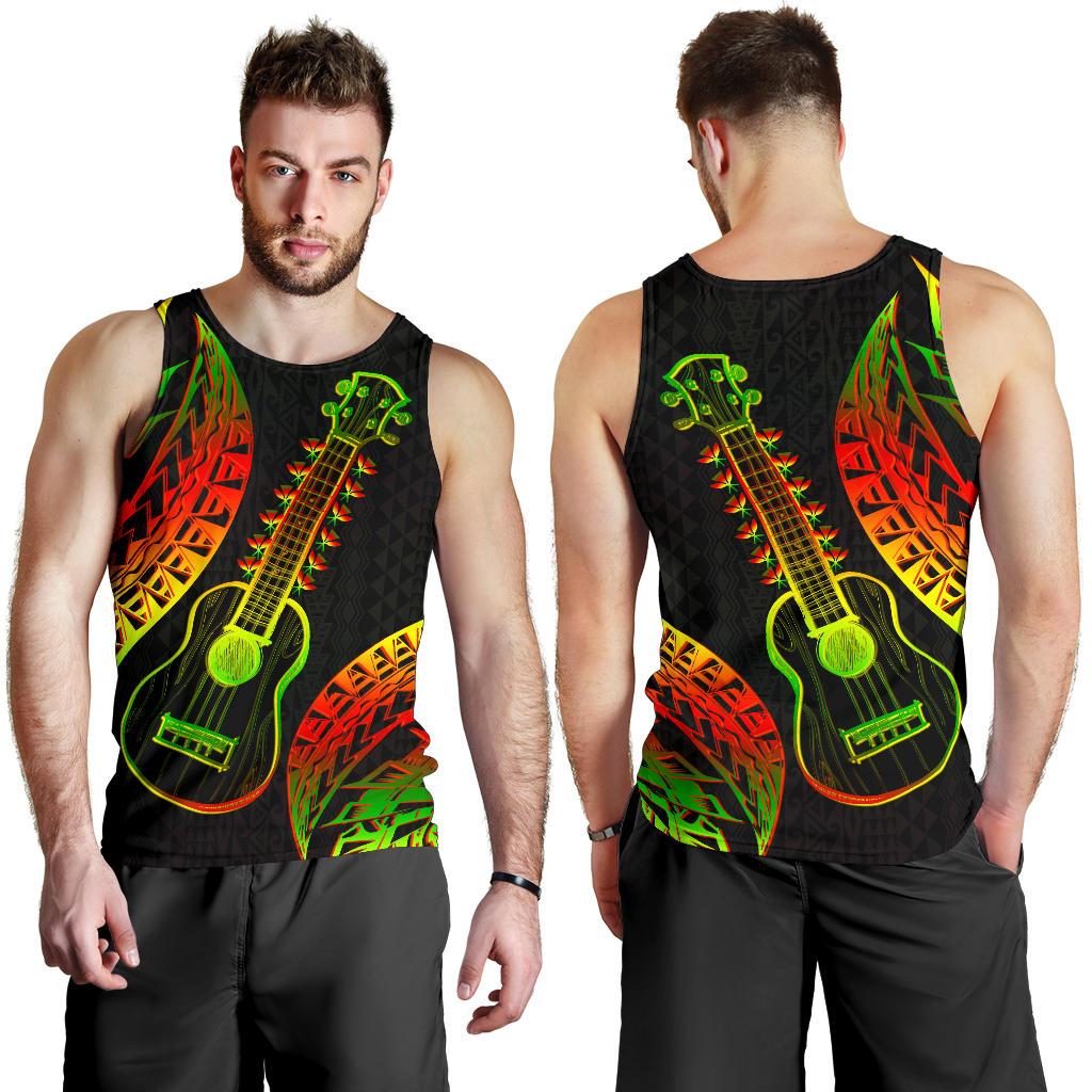 Polynesian Hawaii Men Tank Top - Ukulele Black - Polynesian Pride