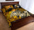 Kanaka Maoli (Hawaiian) Quilt Bed Set, Polynesian Pineapple Banana Leaves Turtle Tattoo Yellow - Polynesian Pride