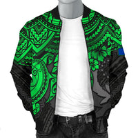 Pohnpei Polynesian Bomber Jacket (Men) - Polynesian Green Turtle - Polynesian Pride