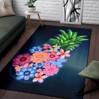 Pineapple Hibiscus Pattern Area Rug AH - Polynesian Pride