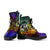 Tonga Custom Personalised Leather Boots - Rainbow Polynesian Pattern - Polynesian Pride