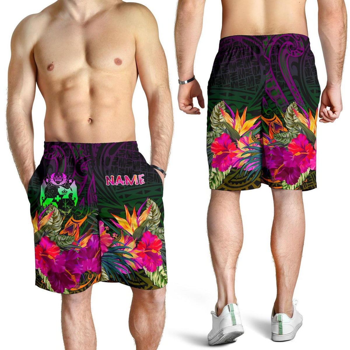 Tonga Polynesian Personalised Men's Shorts - Summer Hibiscus - Polynesian Pride