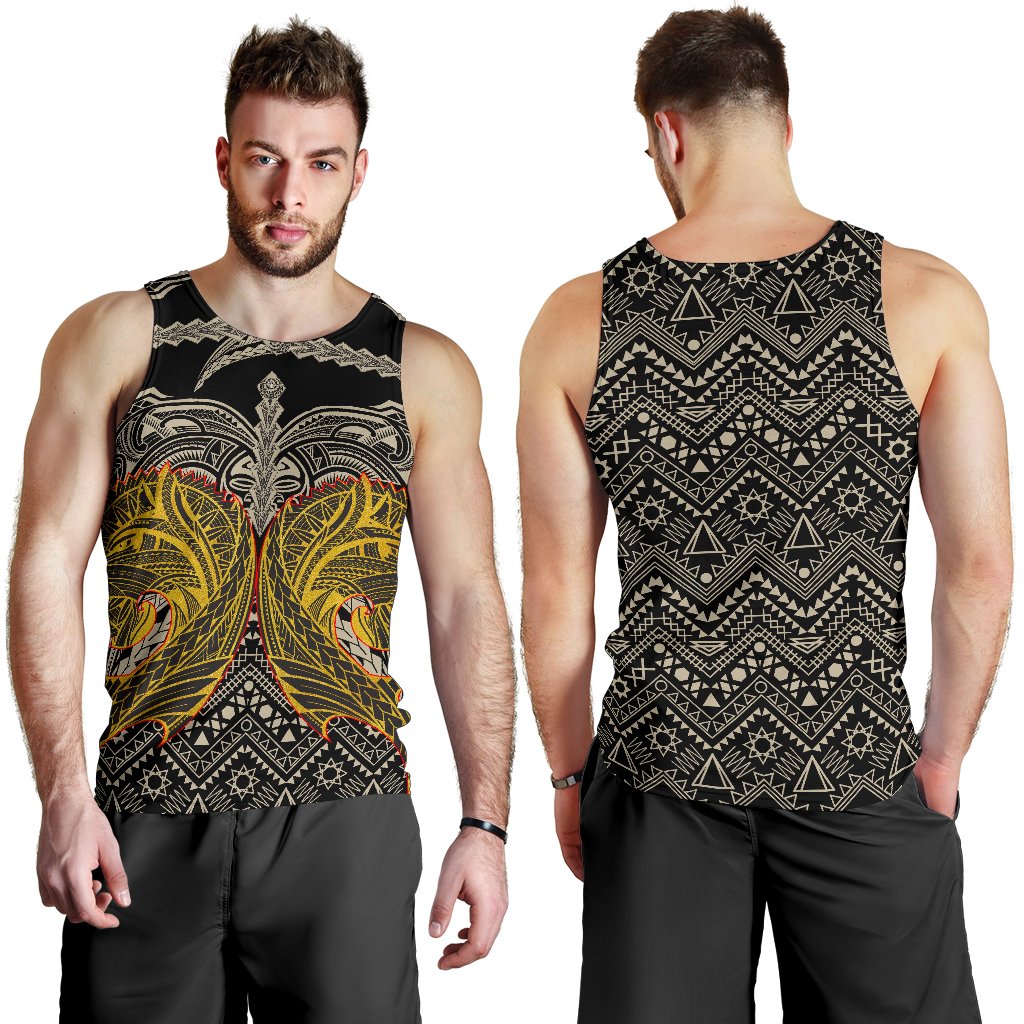 Polynesian Men's Tank Top, Maori Tattoo Wolf Patterns - Polynesian Pride