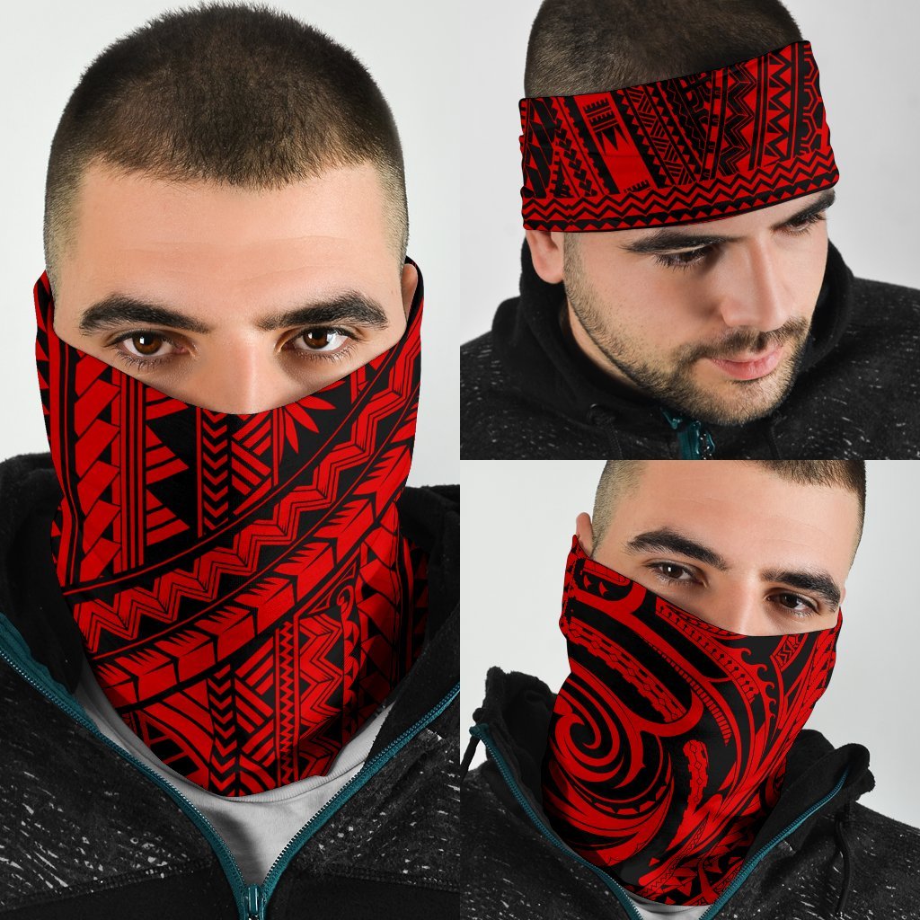 Polynesian Tatau Mixed Red Set Unisex Bandana - Polynesian Pride