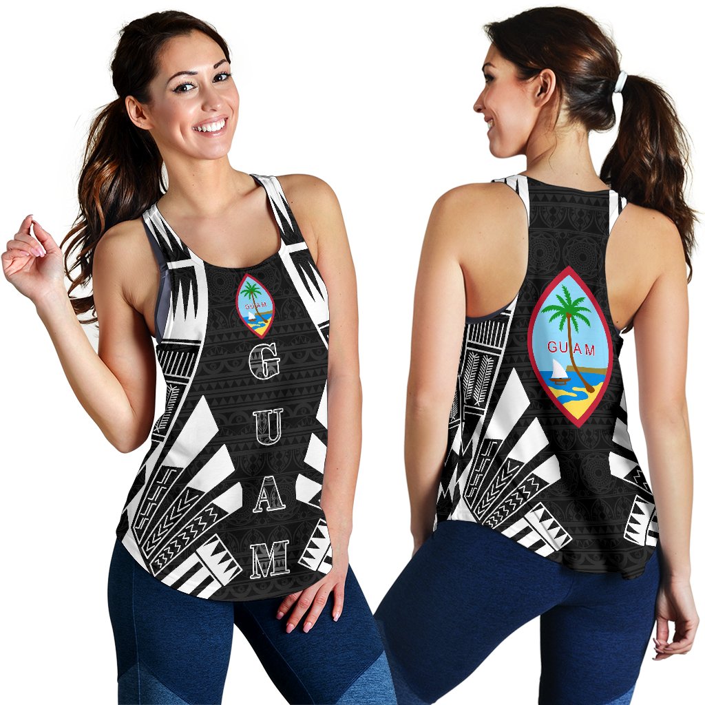 Guam Women Racerback Tank - Polynesian Tattoo Black - Polynesian Pride