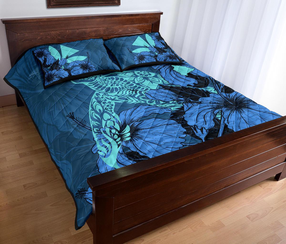Hawaii Hibiscus Turtle Quilt Bed Set - Polynesian Pride