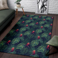 Tropical Monstera Leaf Green Rug - Polynesian Pride