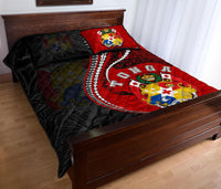 Tonga Quilt Bed Set Kanaloa Tatau Gen TO (Black) - Polynesian Pride