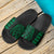 Poly Tribal Slide Sandals Green Black - Polynesian Pride