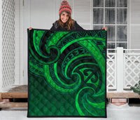 New Zealand Maori Mangopare Premium Quilt Polynesian - Green - Polynesian Pride