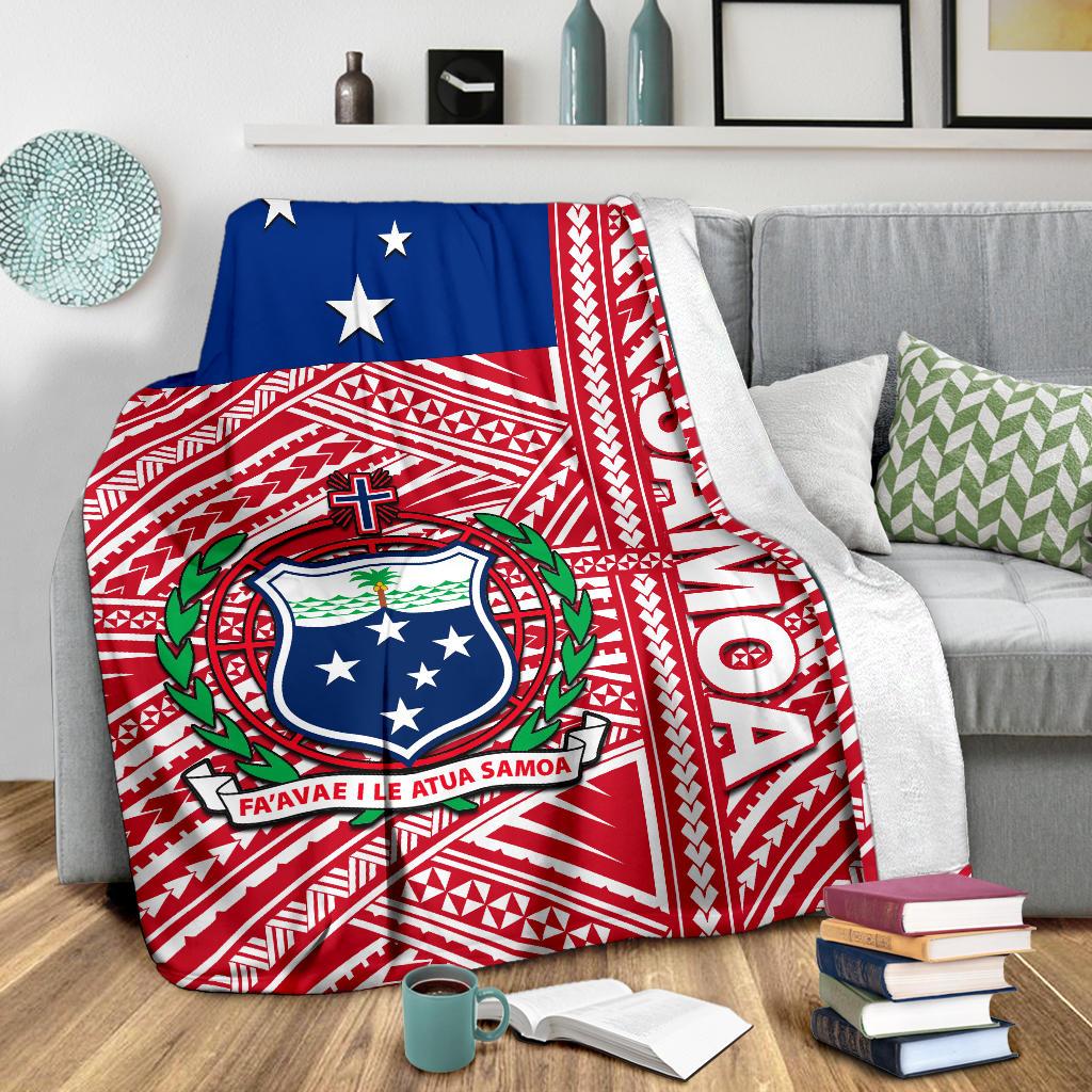 Samoa Flag Polynesian Premium Blanket - Polynesian Pride