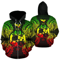 Tonga Polynesian All Over Zip up Hoodie Map Reggae Unisex Reggae - Polynesian Pride